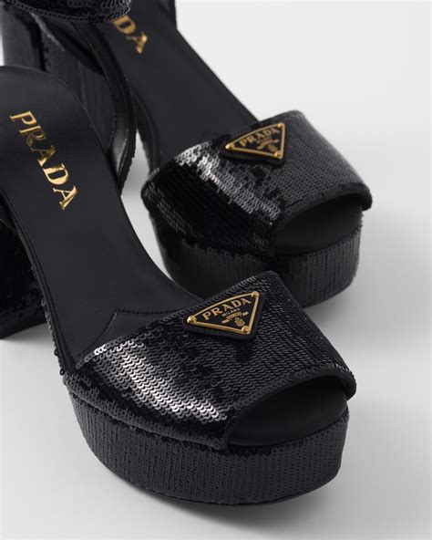 prada satin platform sandals|prada black suede platform sandals.